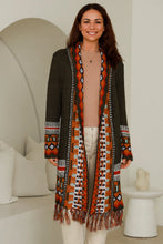 Load image into Gallery viewer, Brown Boho Fringe Cardigan with Pockets (Open Front)
