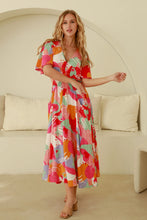 Load image into Gallery viewer, Dream Catcher Elliana Midi Dress - Vivid V-Neck
