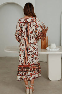Sage Midi Dress - Boho Chic with Elegant Details
