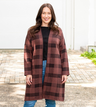 Load image into Gallery viewer, Dillan Knee-Length soft Cardigan in Brown - Comfort Meets Style
