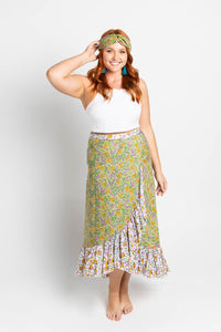 Ishani Sachi Green Wrap Maxi Skirt – Boho Chic Beauty